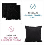 1 x RAW Customer Returns Encasa Homes Velvet Cushion Covers - Set of 2 40x40 cm - Black - Plain Dyed, Soft Smooth, Washable, Square, Large Throw Pillow Cover for Couch, Sofa, Chair, Bed and Living Area - RRP €13.98