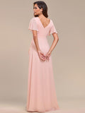 1 x RAW Customer Returns Ever-Pretty Women s Bridesmaid Dresses V-Neck Floor Length Chiffon Backless Elegant Pink 56EU - RRP €61.99