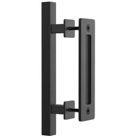 1 x RAW Customer Returns WINSOON 12 Sliding Door Handle Black Flush Pull Large Rustic Pull Flush Barn Door Handle Fits for Gates, Garages, Cabinets, Squares. - RRP €21.0