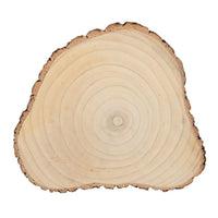 1 x RAW Customer Returns J-Line tree disc large 40 cm, wooden disc, wooden board decoration, decorative wooden plate as a serving tray, table decoration or for handicrafts, multifunctional tree disc made of Paulownia wood, 40 x 34.5 cm - RRP €25.2