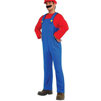 1 x Brand New VISVIC Super Brothers Cosplay Costume, Costume with Hats and Mustache, Classic Cosplay Costume Unisex Men Women Adults Children for Carnival Halloween, Red Men, L - RRP €32.71