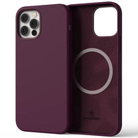 1 x RAW Customer Returns Sinjimoru 4-layer iPhone 12 12 Pro silicone case for MagSafe, magnetic cell phone case as iPhone protective case compatible with MagSafe accessories for iPhone 12 13 series. Silicone Case for MagSafe Wine Red - RRP €27.22