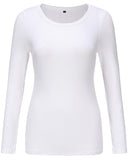 1 x RAW Customer Returns TrendiMax women s long-sleeved shirt, crew neck, stretch pullover, elegant long-sleeved tops, shirt, basic tops, white, XL - RRP €24.19