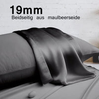 1 x RAW Customer Returns Set of 2 silk pillowcases 40x80, Muama pillowcase 40 x 80 cm for hair and skin pillowcase silk with zipper, Silk Pillowcase 2 pieces, anthracite - RRP €35.99