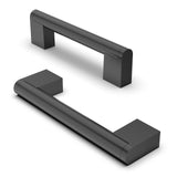 1 x RAW Customer Returns FURNIWARE 10 pieces furniture handles, 96 mm hole spacing stainless steel furniture handles cupboard handles kitchen cabinet handle used for door handle of bathroom door wardrobe matt black  - RRP €27.99