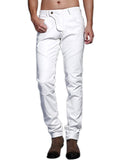 1 x RAW Customer Returns Idopy Men s Slim Fit Party Performance Biker Faux Leather Jeans Pu Pants, White, 36 - RRP €38.3