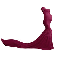 1 x RAW Customer Returns IMEKIS Women s Maternity Dress Sleeveless Off Shoulder Pregnancy Dress Photo Shoot Party Dress Long Pregnant Ball Gown Festive Trailing Dress Baby Shower Photography Props Wine Red - RRP €49.3