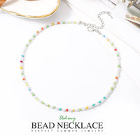 1 x RAW Customer Returns Ushiny Boho women s imitation pearl necklaces, short choker chain, colorful pearl necklace, summer charm, neck chain for women and girls - RRP €11.3