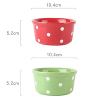 1 x RAW Customer Returns TAMUME 200ml Porcelain Ramekins and Souffl Dishes for Baking Creme Brulee, Polka Dot Design Ceramic Baking Dish Set with 6 Pudding Bowls - RRP €29.9