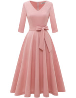 1 x Brand New Bbonlinedress Women s Cocktail Evening Prom Ceremony Pin Up Party Dress with 3 4 Sleeves V Neck Blush 2XL - RRP €44.96