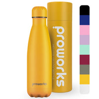 1 x RAW Customer Returns Proworks Stainless Steel Water Bottle, BPA Free Vacuum Insulated Thermal Metal Water Bottle for 12 Hours Hot 24 Hours Cold Drinks, Sports and Gym Water Bottle - 1 Litre - Soft Yellow - RRP €23.95