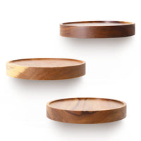 1 x RAW Customer Returns AceList wall shelf wood - floating shelf wall shelf round - wall shelf small - shelves wall shelves - decorative shelf plant shelf wooden shelf - wall board hanging shelf beech wood - set of 3 - brown diameter 15cm  - RRP €24.99