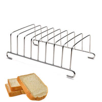 1 x RAW Customer Returns YHUS Stainless Steel Grid Bread Rack, Rectangular Toaster Holder, Air Fryer Accessories Silver  - RRP €20.4