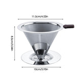 1 x RAW Customer Returns Stainless steel reusable coffee filter, permanent coffee filter made of stainless steel, reusable coffee dripper, coffee dripper made of stainless steel, with double stainless steel mesh and silicone handle - RRP €15.12