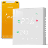 1 x RAW Customer Returns Beok Thermostat Heating Smart, WiFi Underfloor Heating Thermostats for Hot Water Preparation Programmable Room Thermostat with Digital LCD Compatible with Alexa, Google Home 3A TGW60W-WIFI-WP White - RRP €45.99