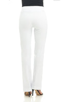 1 x RAW Customer Returns Rekucci comfortable pants women, slip-on bootcut pants women 38, white  - RRP €47.39