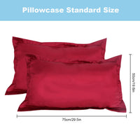 1 x RAW Customer Returns 2pcs Silk Pillow Case, Standard 50 75CM Silk Bed Pillowcases, Silky Soft Wrinkle Free Pure Color Silk Pillowcase Without Zipper red  - RRP €12.53