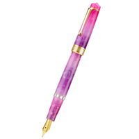 1 x RAW Customer Returns Asvine Piston Fountain Pen P20, Gradual Purple Resin Iridium, Extra Fine Point, Gold Trim, Smooth Writing Collection with Case Set - RRP €40.33