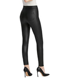 1 x RAW Customer Returns Everbellus Women s Sexy Faux Leather Leggings with Pockets Skinny Leather Pants Black Large - RRP €23.09