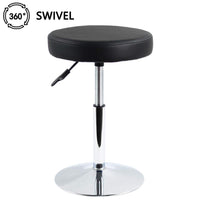 1 x RAW Customer Returns FURWOO Stool Round Faux Leather Stool Height Adjustable Swivel Desk Chair for Home Office Small Black  - RRP €36.99