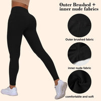 1 x RAW Customer Returns Vertvie Scrunch Butt Sports Leggings Women s Seamless Long Sports Pants High Waist Butt Push Up Booty Leggings Yoga Pants Tights Opaque for Sports, Fitness, Leisure, Gym XL, V Cross Pockets Black  - RRP €19.14