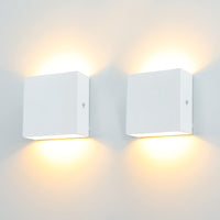 1 x RAW Customer Returns KYOTECH Wall Light Indoor White 2 Pack, 12W Wall Lamp LED 3000K Warm White, IP65 Waterproof Outdoor Light, Modern Up Down Wall Lamps Aluminum Wall Lighting Bathroom Lamp for Staircase Bathroom - RRP €27.76