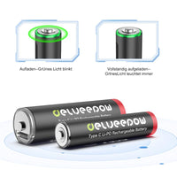 1 x RAW Customer Returns Delyeepow USB-C AA AAA batteries lithium rechargeable, 1.5V 3400mWh AA 4 pieces 1200mWh AAA 4 pieces USB rechargeable batteries with 4-in-1 USB-C charging cable, 1 hour quick charge, 1500 cycles - RRP €36.99