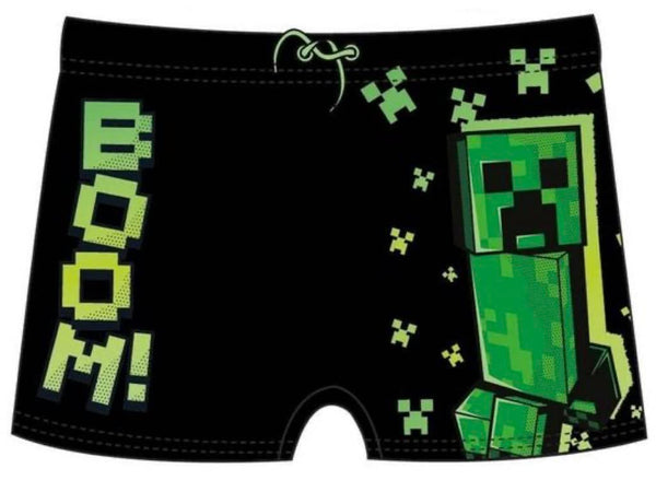 1 x RAW Customer Returns Minecraft swimming trunks with elastic waistband and laces black as3, Numeric, Numeric 128, Regular  - RRP €21.9