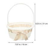 1 x RAW Customer Returns Gadpiparty 2pcs Flower Girl Baskets For Wedding Vintage Champagne Ribbon Woven Storage Basket With Handle Bow Basket For Girls Wedding Ceremony Party Decoration - RRP €32.29