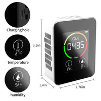 1 x RAW Customer Returns in 1 CO2 measuring device with ambient temperature and humidity, CO2 detector USB connection air quality measuring device for kindergarten, office, living room white - RRP €31.45