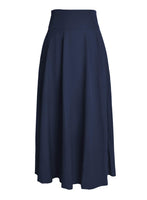 1 x RAW Customer Returns Dark blue maxi skirt skirt festival outfit women with slit pocket midi high waist long midi pleated a lines beach pleated skirt pleated skirt summer skirt light beach skirt wedding XL - RRP €32.99