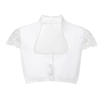 1 x RAW Customer Returns Kelliar Women s Traditional Lace Blouse Short Sleeve Cotton Blouse White 36 - RRP €24.0