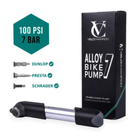 1 x RAW Customer Returns VeloChampion Mini Bike Pump 100 PSI - Portable, Lightweight, Compact with Frame Mount. Suitable for Presta, Schrader and Dunlop valves for Road, Mountain and BMX. - RRP €11.76