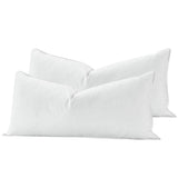 1 x RAW Customer Returns puredown set of 2 down pillows, pillow 40x80cm, 720g filling feather pillow, goose down stomach sleeper pillow washable, 100 cotton cover, white - RRP €59.99