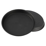 1 x RAW Customer Returns ZEONHEI 12 pieces 30 cm flower pot coasters round, flower pot coasters plastic, plant coasters with plant labels, plastic plant saucer for indoor and outdoor plants, black - RRP €24.19