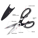 3 x Brand New Kitchen scissors, cooking scissors, poultry scissors, meat scissors, food scissors, herb scissors, spice scissors, vegetable scissors, chive scissors, multifunctional kitchen scissors, for vegetables, spring onions - RRP €21.12