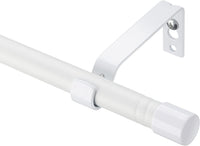 1 x RAW Customer Returns INFLATION Curtain Rods with White Ends 76 to 198 cm, Matt White Curtain Rod with Brackets Set Window Rods for Living Room Outdoor Use - RRP €17.99