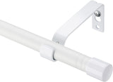 1 x RAW Customer Returns INFLATION Curtain Rods with White Ends 76 to 198 cm, Matt White Curtain Rod with Brackets Set Window Rods for Living Room Outdoor Use - RRP €17.99