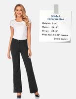 1 x RAW Customer Returns Tapata Women s 71cm 76cm 81cm 86cm Bootcut Stretch Pants with 4 Pockets, Tall Long Regular Petite for Office Business Everyday Elegant Pants 76cm Black M - RRP €43.99