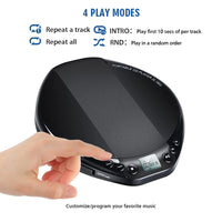 1 x RAW Customer Returns Gueray Portable CD Player with Headphones Discman CD Player Portable with 3.5 to 3.5 mm AUX Cable LCD Display ASP DIR 4 Playback Modes - RRP €33.2