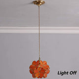 1 x RAW Customer Returns BIEYE L30749 Cherry Blossom Tiffany Style Stained Glass Ceiling Light with 21cm Wide Lampshade Orange  - RRP €98.5