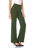 1 x RAW Customer Returns Tapata Women s 71cm 76cm 81cm 86cm Bootcut Stretch Trousers High Waist Women Office Trousers Work Trousers Tummy Control Long Elegant Flared Trousers Leisure Trousers Yoga Trousers 76cm Olive XXL - RRP €45.37