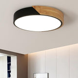 1 x RAW Customer Returns LED ceiling light wood ceiling lamp black 30W neutral white 4500K, round modern LED ceiling light for living room, kitchen, dining room, hallway, office, children s room - RRP €23.98