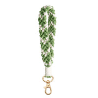 1 x Brand New AOKSUNOVA Keychain Green Macrame Keychain Ribbon Lanyard Wrist Keychain Keychain - RRP €27.6