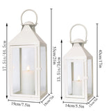 1 x RAW Customer Returns Set of 2 decorative antique white brush lanterns - RRP €64.99