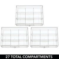 1 x RAW Customer Returns mDesign storage box for tea bags, coffee pods, sugar etc. compact plastic tea box with 27 compartments kitchen organizer with 3 drawers cream and transparent - RRP €40.99