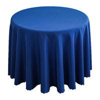 1 x RAW Customer Returns Round Satin Tablecloth, Plain Polyester Kitchen Dining Room Tablecloth for Christmas Wedding Tablecloth, Banquet Hotel Birthday Party Garden Decorations, Royal Blue, 160cm Round - RRP €22.8