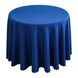 1 x RAW Customer Returns Round Satin Tablecloth, Plain Polyester Kitchen Dining Room Tablecloth for Christmas Wedding Tablecloth, Banquet Hotel Birthday Party Garden Decorations, Royal Blue, 160cm Round - RRP €22.8