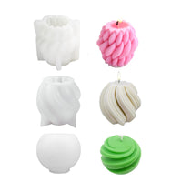 1 x RAW Customer Returns WYAHYQ 3-piece silicone candle mold, silicone mold candle, candle molds for casting, making your own candles set, spiral round bubble candle mould - RRP €15.73