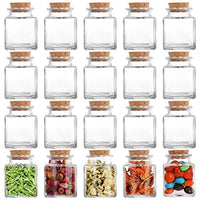 1 x RAW Customer Returns Dicunoy 20pcs Glass Containers with Cork, 60ml Square Mini Containers with Cork Stopper, Small Mason Jars with Lids for Wedding and Party Favors, Crafts, Potions, Spices - RRP €20.17